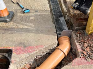 A new ACO drain installation in Hammersmith.