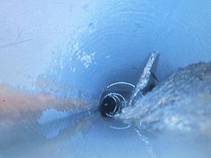 cctv drain inspection showing scale build up