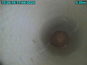 CCTV Drain survey showing a drain relining repair in Chiswick