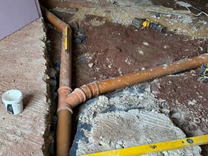 New drain installation for a property refurbishment in Pinner.